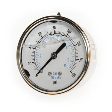 2 ½” Premium Liquid Filled Gauge - 1/4" Back Connection (SSG2502)